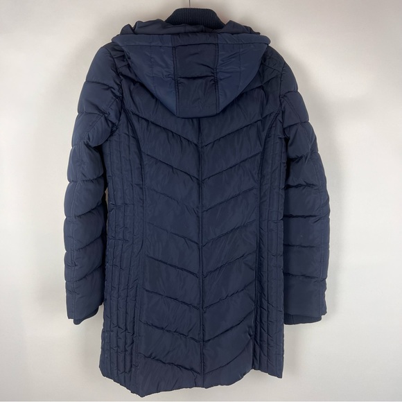 Tommy Hilfiger Navy Puffer Coat Size M - Picture 2 of 11